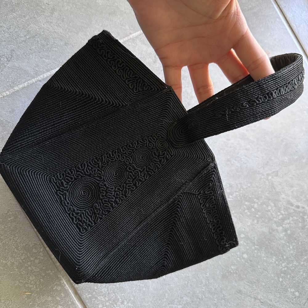 Vintage or antique bag Picotin very fashionable black bag evening bag